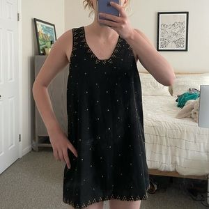 Free people black and gold embellished dress